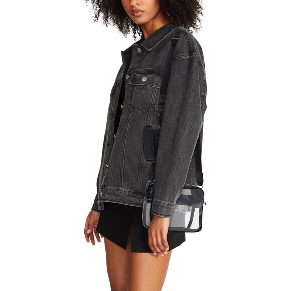 Clear Vinyl Crossbody Bag Womens Adjustable Zipper Stadium Approved Compact - Picture 4 of 4